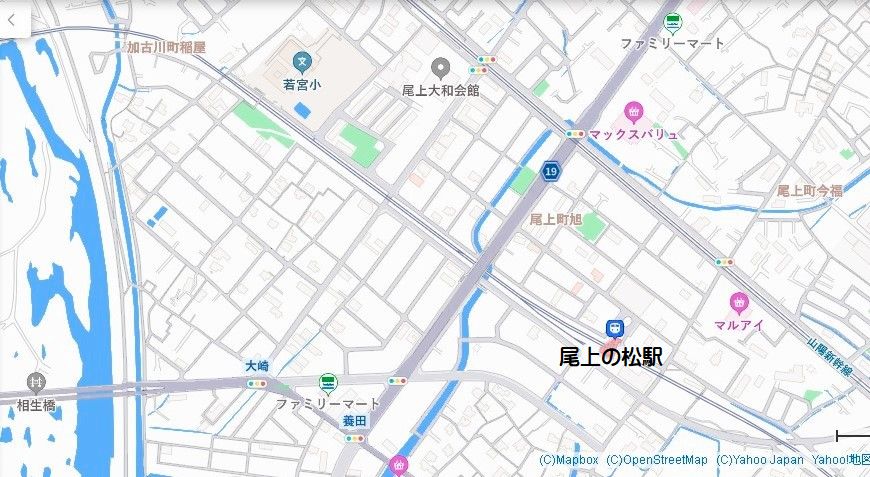 尾上の松駅の地図