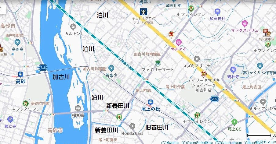 泊川の地図