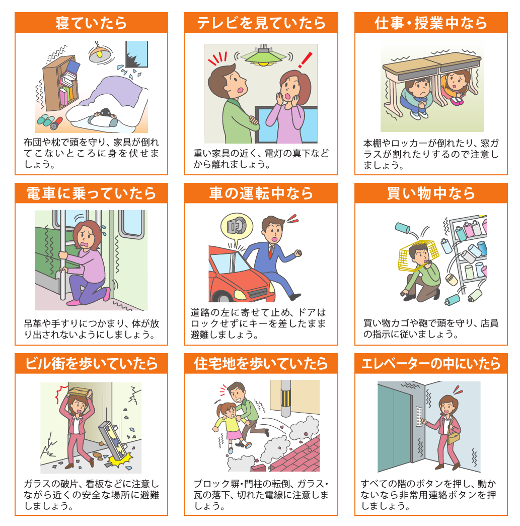 地震発生時の行動