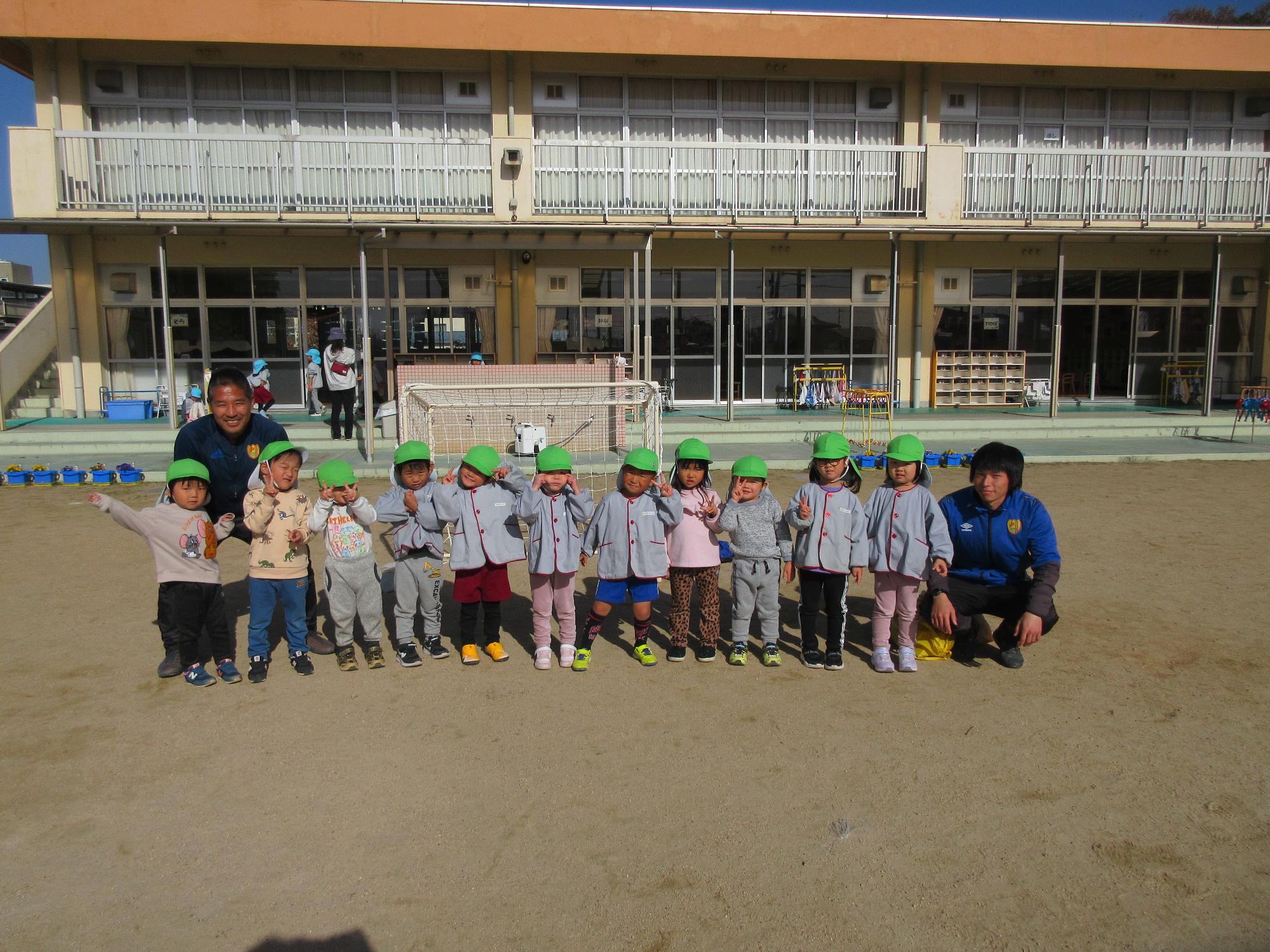 サッカーの先生と一緒