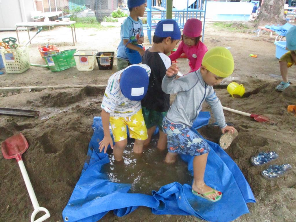 温泉を作ったよ！気持ちいい！