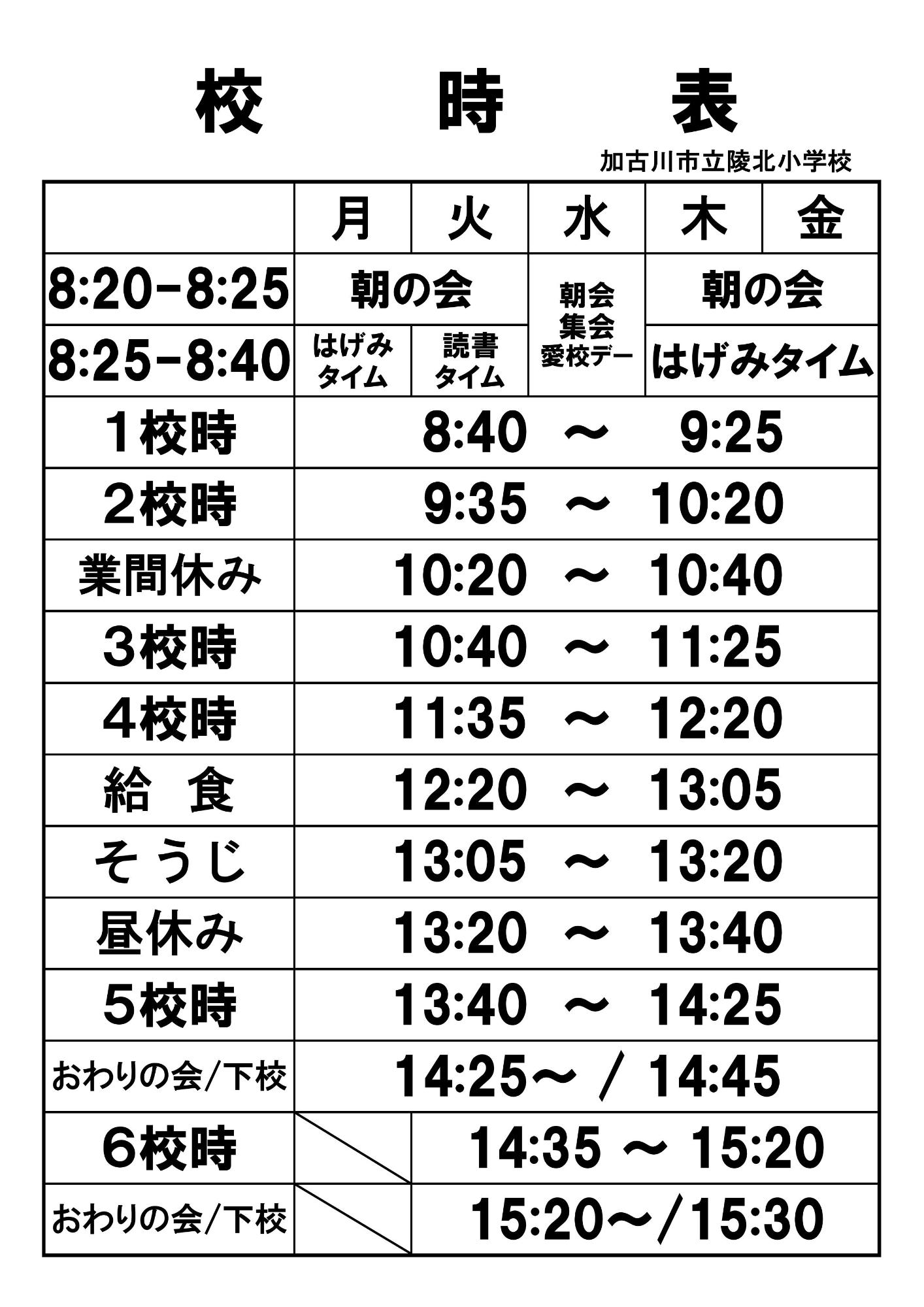校時表