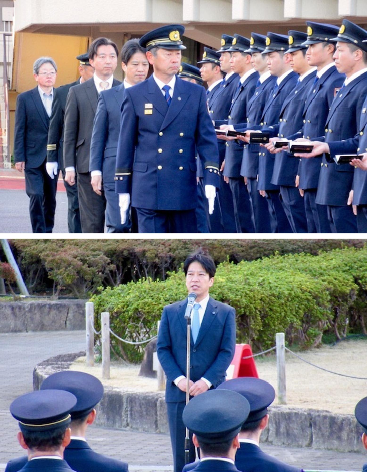 年末特別警戒発隊式の様子