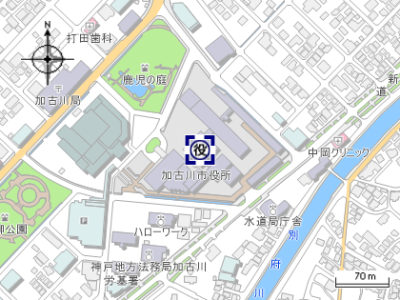 加古川市役所の地図