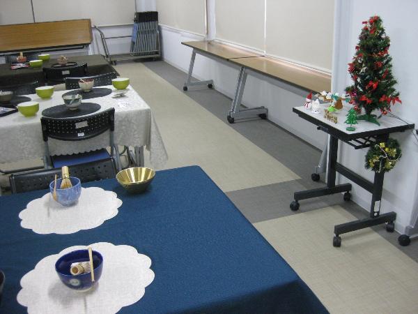 テーブル茶道教室のしつらえ
