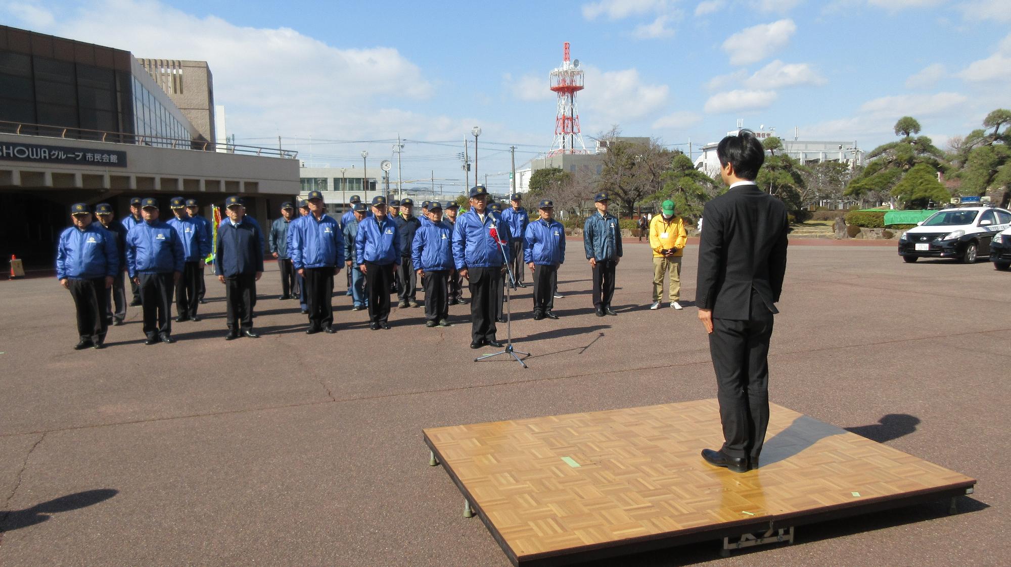 兵庫県警友会加古川支部の戸木田支部長より決意表明
