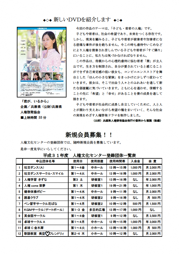 人権文化センターだより第21号裏面