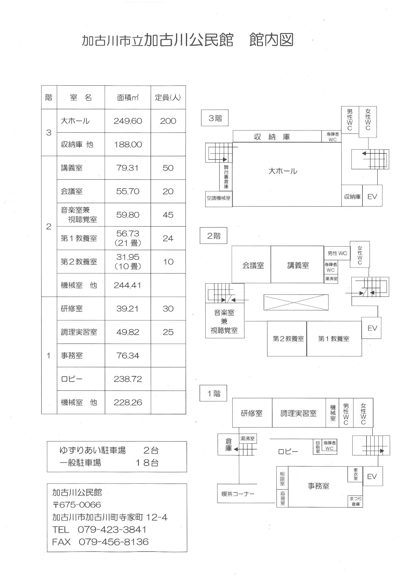 加古川公民館の館内図