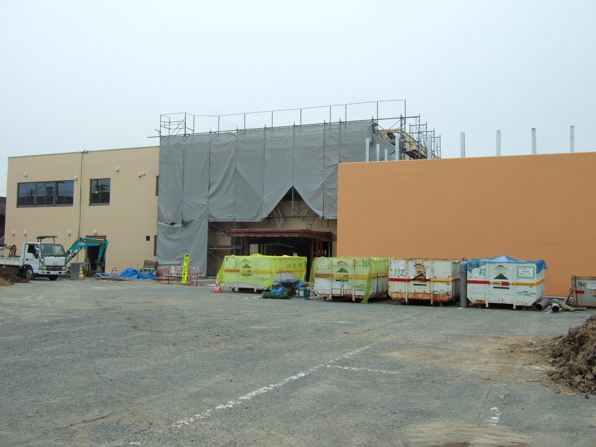 野口公民館工事中の様子