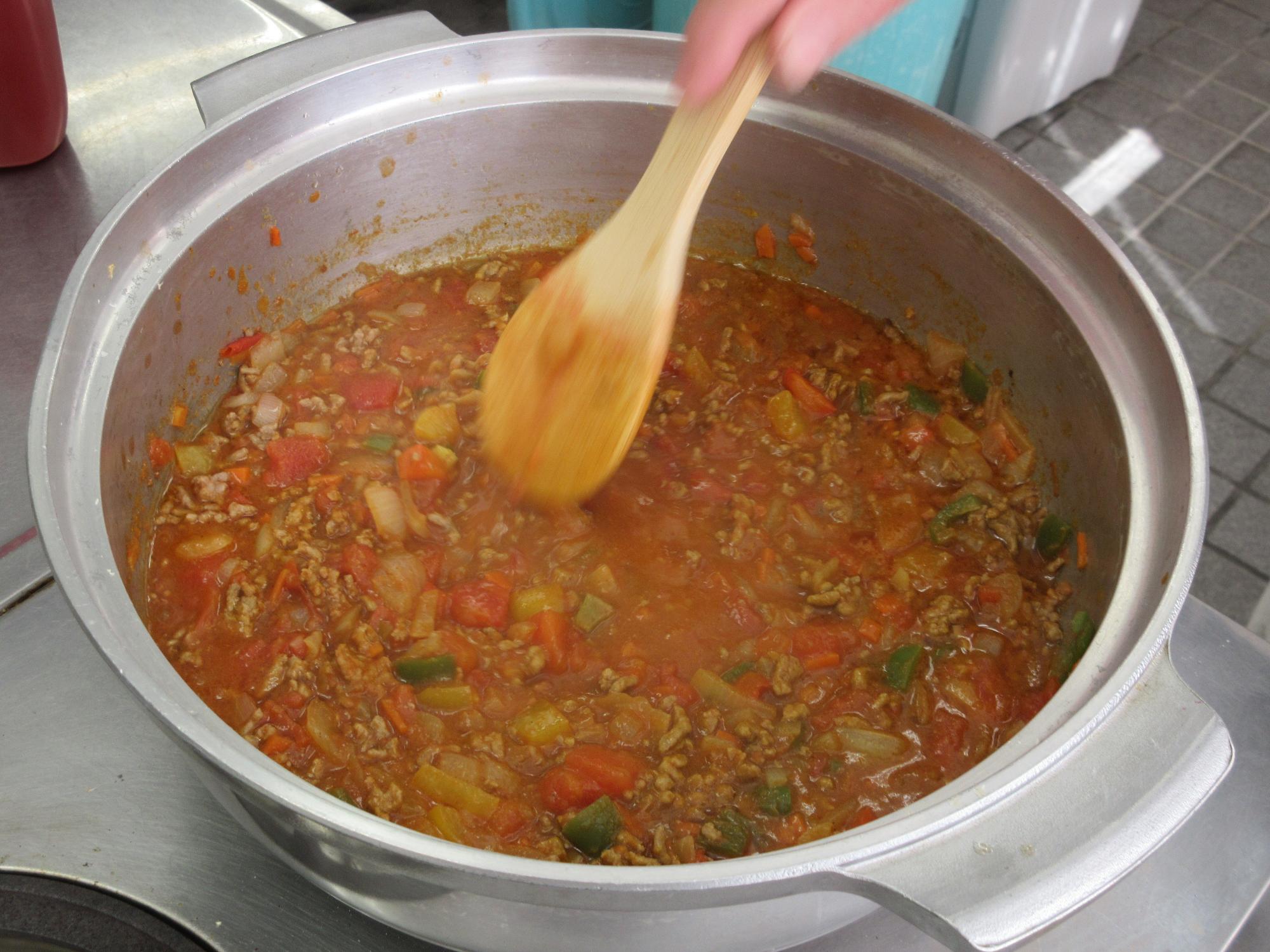 キーマカレーの様子