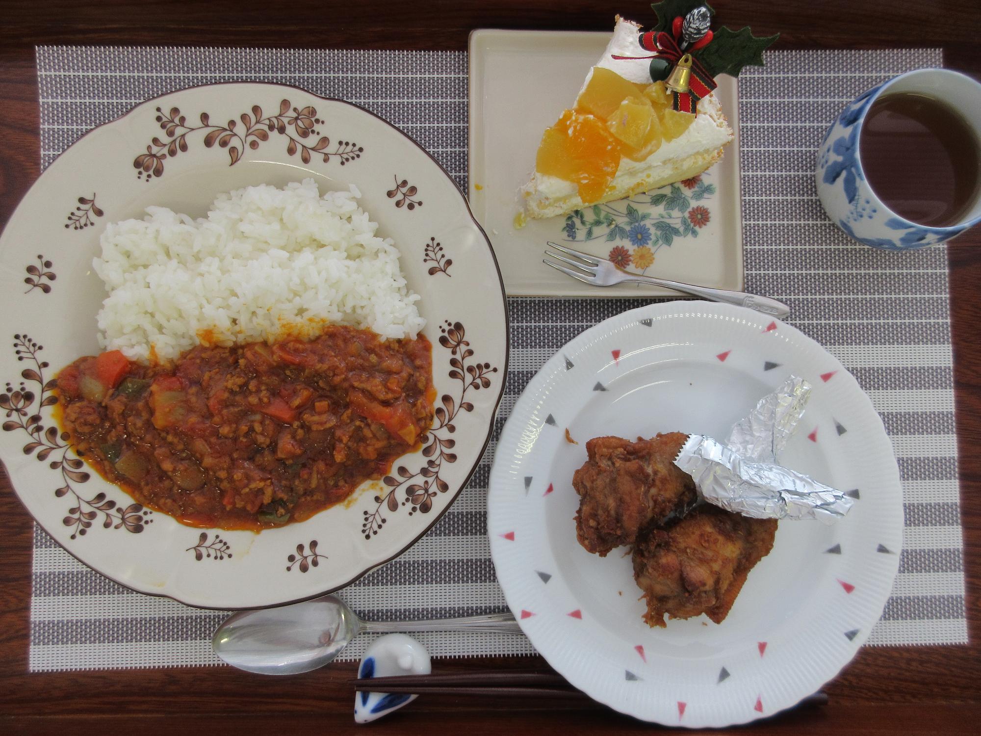 出来上がった本日の献立の写真