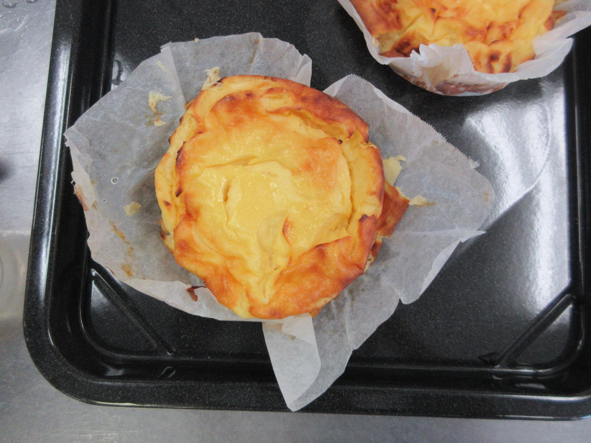 ヨーグルトで作るチーズケーキの焼き上がり写真