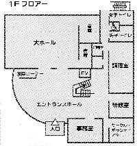 平岡公民館の1階館内の平面図