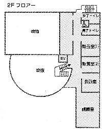 平岡公民館の2階館内の平面図